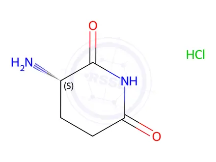 Chemical structure of (S)-3-Amino-piperidine-2,6-dione hydrochloride