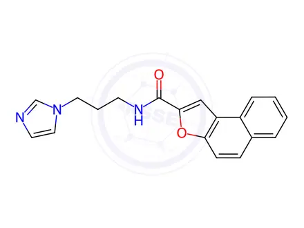 Chemical structure of N-[3-(1H-Imidazol-1-yl)propyl]naphtho[2,1-b]furan-2-carboxamide