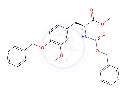 Chemical structure of 4-O-Benzyl-N-[(benzyloxy)carbonyl]-3-O-methyl-L-DOPA Methyl Ester