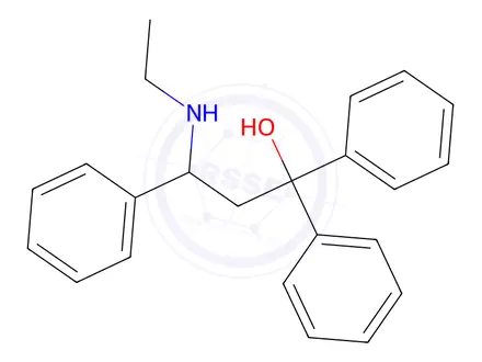 Chemical structure of 3-(Ethylamino)-1,1,3-triphenyl-1-propanol
