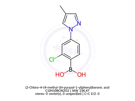Chemical structure of (2-Chloro-4-(4-methyl-1H-pyrazol-1-yl)phenyl)boronic acid