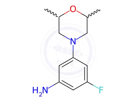 Chemical structure of 3-(2,6-dimethylmorpholino)-5-fluoroaniline