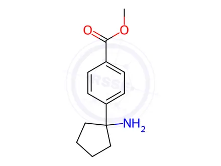 Chemical structure of Benzoic acid, 4-(1-aminocyclopentyl)-, methyl ester