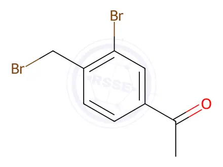 Chemical structure of 1-[3-Bromo-4-(bromomethyl)phenyl]ethanone