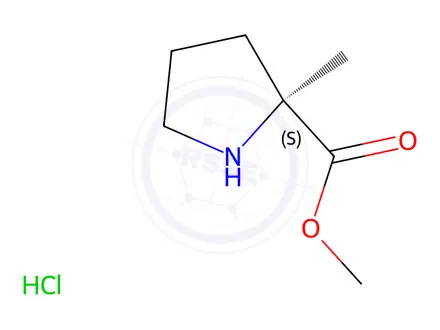 Chemical structure of (S)-Methyl 2-methylpyrrolidine-2-carboxylate hydrochloride