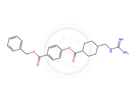 Chemical structure of Benzyl 4-(((1r,4r)-4-(guanidinomethyl)cyclohexanecarbonyl)oxy)benzoate