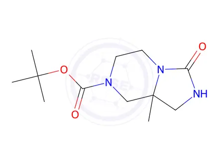 Chemical structure of Tert-butyl 8a-methyl-3-oxohexahydroimidazo[1,5-a]pyrazine-7(1H)-carboxylate