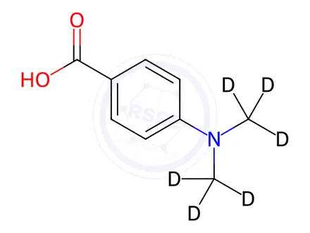 Chemical structure of 4-[di(methyl-d3)amino]benzoic acid