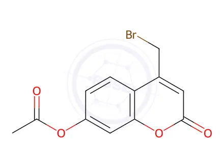 Chemical structure of 4-Bromomethyl-7-Acetoxycoumarin