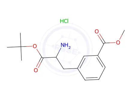 Chemical structure of 3-(2-Amino-2-tert-butoxycarbonyl-ethyl)-benzoic acid methyl ester hydrochloride