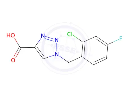Chemical structure of 1-[(2-chloro-4-fluorophenyl)methyl]-1h-1,2,3-triazole-4-carboxylic acid