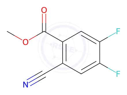 Chemical structure of Benzoic acid, 2-cyano-4,5-difluoro-, methyl ester