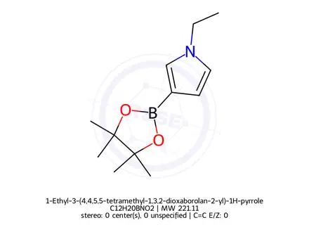Chemical structure of 1-Ethyl-3-(4,4,5,5-tetramethyl-1,3,2-dioxaborolan-2-yl)-1H-pyrrole