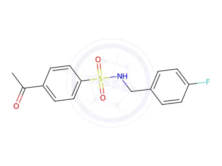 Chemical structure of 4-Acetyl-N-[(4-fluorophenyl)methyl]benzene-1-sulfonamide