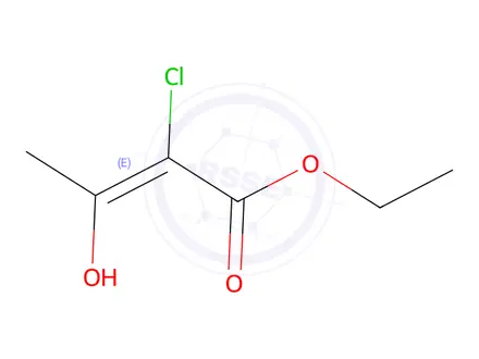 Chemical structure of 2-Butenoic acid, 2-chloro-3-hydroxy-, ethyl ester