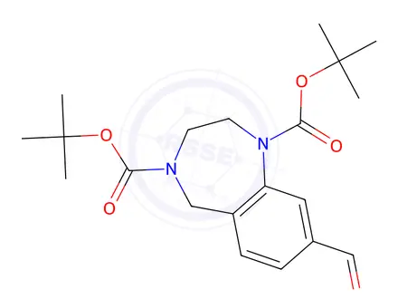 Chemical structure of Di-tert-butyl 8-formyl-2,3-dihydro-1H-benzo[e][1,4]diazepine-1,4(5H)-dicarboxylate