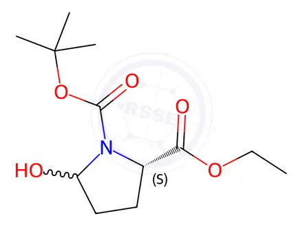 Chemical structure of 1-(tert-Butyl) 2-ethyl (2S)-5-hydroxypyrrolidine-1,2-dicarboxylate