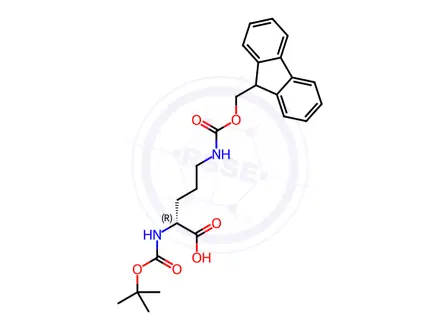 Chemical structure of Boc-d-orn(fmoc)-oh