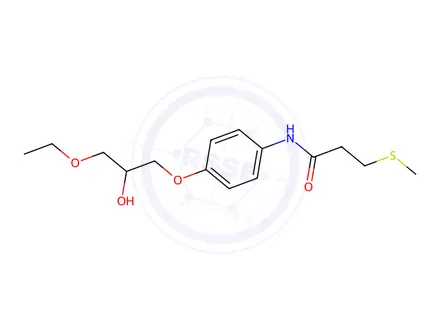 Chemical structure of N-(4-(3-ethoxy-2-hydroxypropoxy)phenyl)-3-(methylthio)propanamide