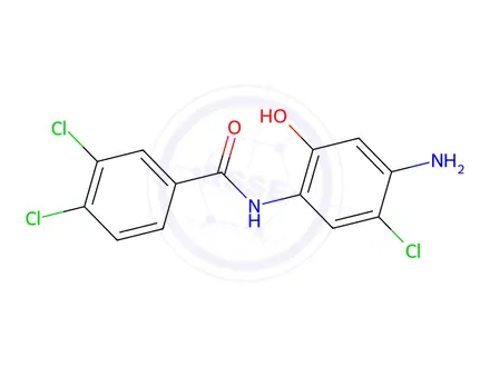 Chemical structure of N-(4-Amino-5-chloro-2-hydroxyphenyl)-3,4-dichlorobenzamide