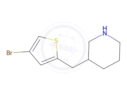 Chemical structure of 3-((4-Bromothiophen-2-yl)methyl)piperidine