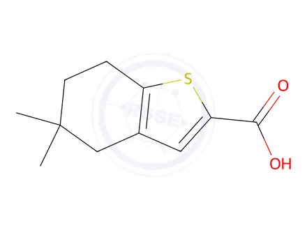 Chemical structure of 5,5-dimethyl-4,5,6,7-tetrahydro-1-benzothiophene-2-carboxylic acid