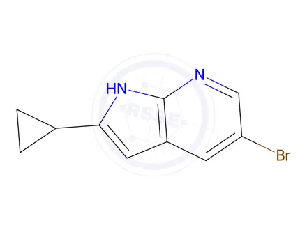 Chemical structure of 5-bromo-2-cyclopropyl-1H-pyrrolo[2,3-b]pyridine