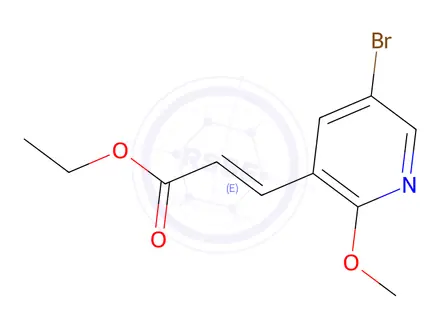 Chemical structure of (E)-Ethyl 3-(5-bromo-2-methoxypyridin-3-yl)acrylate