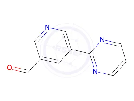 Chemical structure of 5-(Pyrimidin-2-yl)nicotinaldehyde