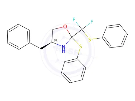 Chemical structure of (4S)-4-Benzyl-2-(difluoro(phenylthio)methyl)-2-(phenylthio)oxazolidine