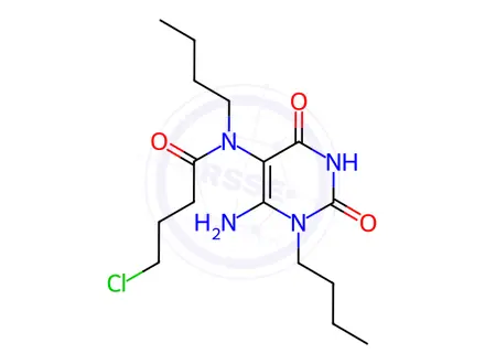 Chemical structure of n-(6-Amino-1-butyl-2,4-dioxo-1,2,3,4-tetrahydropyrimidin-5-yl)-n-butyl-4-chlorobutanamide