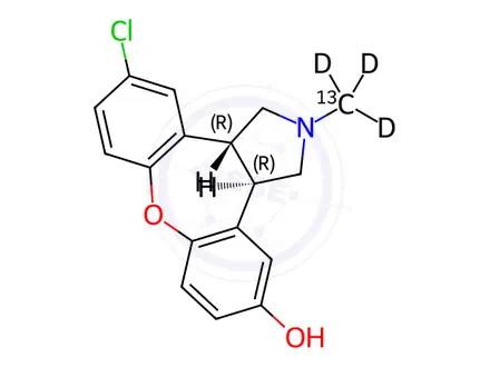 Chemical structure of 11-Hydroxyasenapine-13C,d3