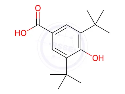 Chemical structure of 3,5-Di-tert-butyl-4-hydroxybenzoic acid