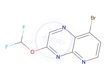 Chemical structure of 8-Bromo-3-(difluoromethoxy)pyrido[2,3-b]pyrazine