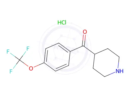 Chemical structure of 4-(4-trifluoromethoxybenzoyl)-piperidine hydrochloride