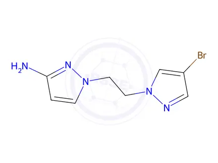 Chemical structure of 1-(2-(4-Bromo-1h-pyrazol-1-yl)ethyl)-1h-pyrazol-3-amine