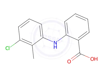 Chemical structure of 2-[(3-chloro-o-tolyl)amino]benzoic acid, compound with 2,2'-iminodiethanol (1:1)