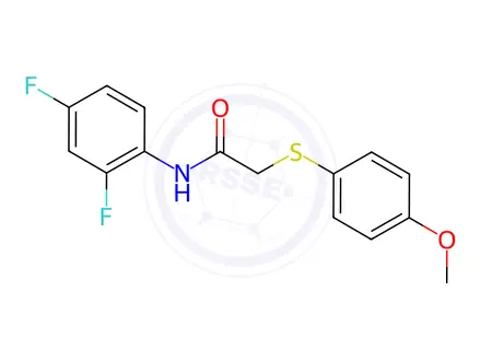 Chemical structure of N-(2,4-Difluorophenyl)-2-((4-methoxyphenyl)thio)acetamide