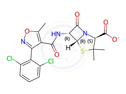 Chemical structure of Dicloxacillin sodium hydrate