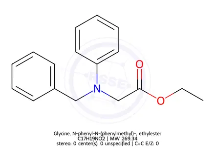 Chemical structure of Glycine, N-phenyl-N-(phenylmethyl)-, ethylester
