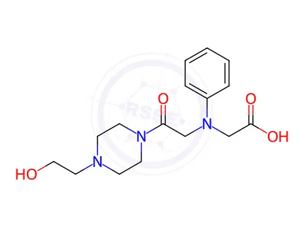 Chemical structure of [{2-[4-(2-Hydroxyethyl)piperazin-1-yl]-2-oxoethyl}(phenyl)amino]acetic acid