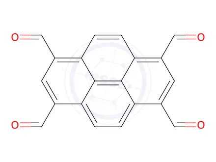 Chemical structure of Pyrene-1,3,6,8-tetracarbaldehyde