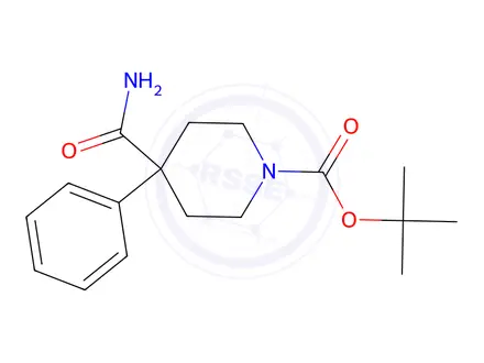 Chemical structure of tert-Butyl 4-carbamoyl-4-phenylpiperidine-1-carboxylate