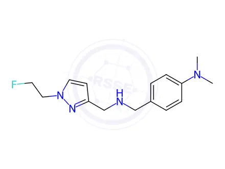 Chemical structure of 4-[({[1-(2-fluoroethyl)-1H-pyrazol-3-yl]methyl}amino)methyl]-N,N-dimethylaniline