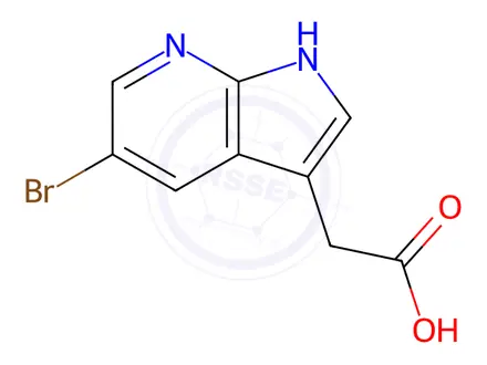 Chemical structure of 2-(5-Bromo-1H-pyrrolo[2,3-B]pyridin-3-YL)acetic acid