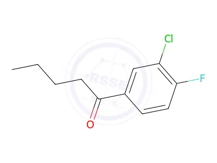 Chemical structure of 1-(3-Chloro-4-fluorophenyl)pentan-1-one