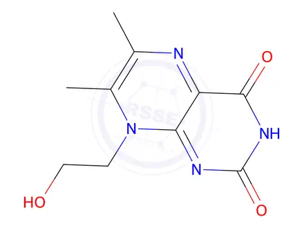 Chemical structure of 8-(2-Hydroxyethyl)-6,7-dimethylpteridine-2,4(3H,8H)-dione