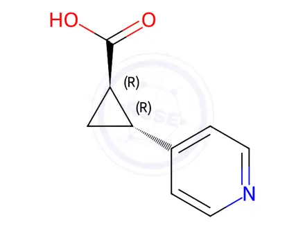 Chemical structure of (1R, 2R)-2-Pyridin-4-yl-cyclopropanecarboxylic acid