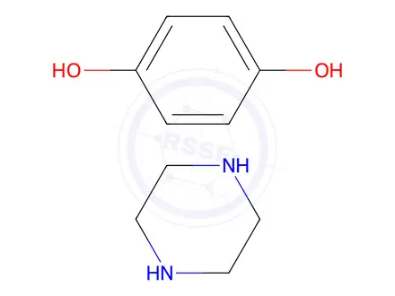 Chemical structure of BENZENE-1,4-DIOL,PIPERAZINE