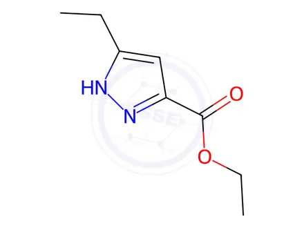 Chemical structure of 5-Ethyl-2H-pyrazole-3-carboxylic acid ethyl ester
